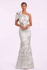 Trumpet-Mermaid Floor Length Jacquard Mother of the Bride Dress CM0478