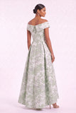 A-Line High-Low Jacquard Mother of the Bride Dress CM0480