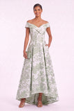 A-Line High-Low Jacquard Mother of the Bride Dress CM0480