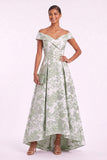 A-Line High-Low Jacquard Mother of the Bride Dress CM0480