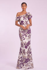 Trumpet-Mermaid Floor Length Jacquard Mother of the Bride Dress CM0483