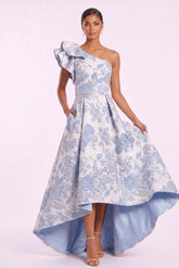 A-Line High-Low Jacquard Mother of the Bride Dress CM0486