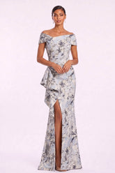 Sheath-Column Floor Length Jacquard Mother of the Bride Dress CM0494