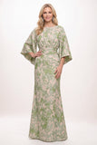 Sheath-Column Floor Length Jacquard Mother of the Bride Dress CM0501