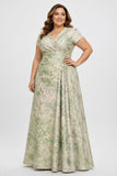 A-Line Floor Length Jacquard Mother of the Bride Dress CM0503