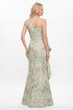 Trumpet-Mermaid Floor Length Jacquard Mother of the Bride Dress CM0504
