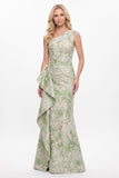 Trumpet-Mermaid Floor Length Jacquard Mother of the Bride Dress CM0504