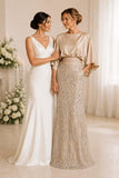Trumpet-Mermaid Floor Length Stretch Satin Mother of the Bride Dress CM0505