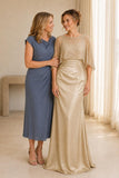 Trumpet-Mermaid Floor Length Stretch Satin Mother of the Bride Dress CM0506