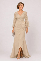 Trumpet-Mermaid Floor Length Chiffon Mother of the Bride Dress CM0507