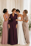 Sheath-Column Floor Length Stretch Satin Mother of the Bride Dress CM0515
