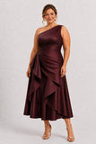 A-Line Tea Length Polyester Mother of the Bride Dress CM0517
