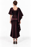 Sheath-Column High-Low Stretch Satin Mother of the Bride Dress CM0522