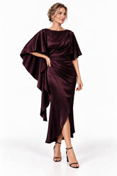 Sheath-Column High-Low Stretch Satin Mother of the Bride Dress CM0522