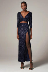 Sheath-Column Ankle Length Sequined Dress CS0294 - COCOMELODY
