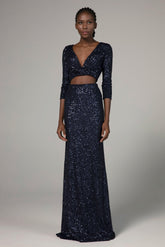 Trumpet-Mermaid Floor Length Sequined Dress CS0295 - COCOMELODY