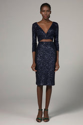 Sheath-Column Knee Length Sequined Dress CS0296 - COCOMELODY