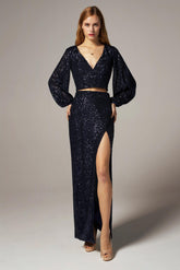 Sheath-Column Ankle Length Sequined Dress CS0303 - COCOMELODY