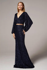 Trumpet-Mermaid Ankle Length Sequined Dress CS0304 - COCOMELODY