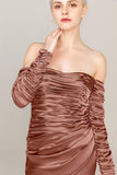 Sheath Sweep Train Luxe Satin Dress CS0316 - COCOMELODY