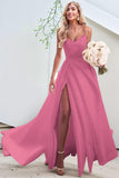 A-Line Court Train Satin Prom Dress CS0423 - COCOMELODY
