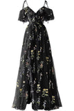 A-Line Floor Length Print Prom Dress CS0441