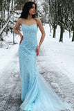 Sheath-Column Floor Length Tulle Prom Dress CS0489 - COCOMELODY