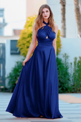 Sheath-Column Sweep-Brush Train Forged Chiffon Prom Dress CS0492 - COCOMELODY