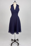 A-Line Knee Length Chiffon Graduation Dresses CS0536