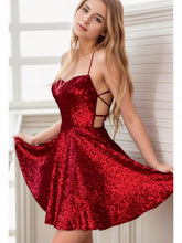 A-Line Short-Mini Sequined Graduation Dresses CS0551 - COCOMELODY