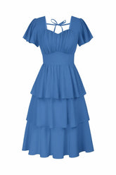 A-Line Knee Length Forged Chiffon Graduation Dresses CS0554 - COCOMELODY