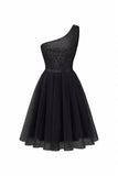 A-Line Knee Length Sequined Graduation Dresses CS0561 - COCOMELODY