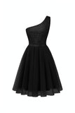 A-Line Knee Length Sequined Graduation Dresses CS0561 - COCOMELODY