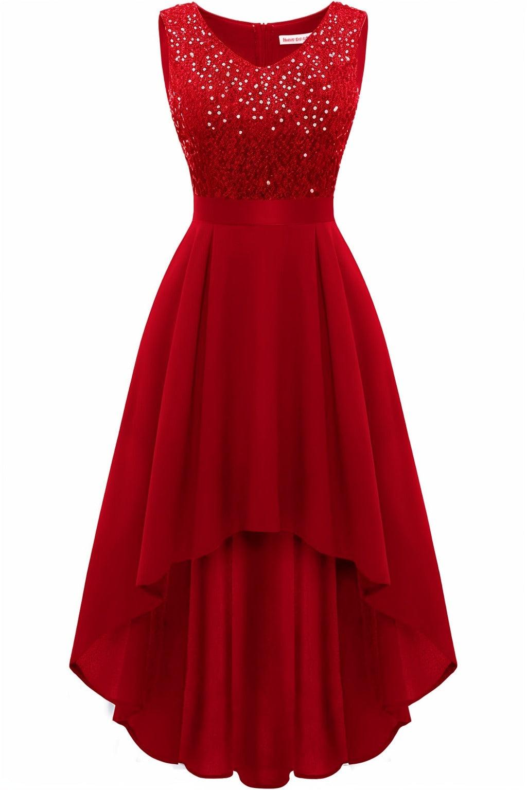 A-Line Knee Length Sequined Graduation Dresses CS0563 - COCOMELODY