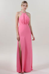 Sheath-Column Maxi Stretch Crepe Bridesmaid Dress CS0597BM - COCOMELODY