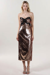 Sheath-Column Midi Sequined Formal Dress CS0623 - COCOMELODY