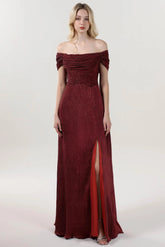 Sheath-Column Maxi Metallic Formal Dress CS0645 - COCOMELODY