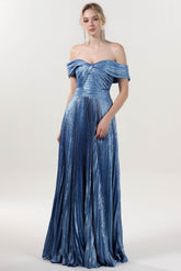 A-line Maxi Metallic Formal Dress CS0649 - COCOMELODY