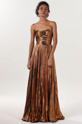 A-Line Maxi Metallic Formal Dress CS0656 - COCOMELODY