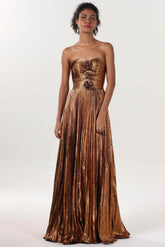 A-Line Maxi Metallic Formal Dress CS0656 - COCOMELODY