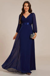 A-Line Maxi Chiffon Dress CS0683 - COCOMELODY