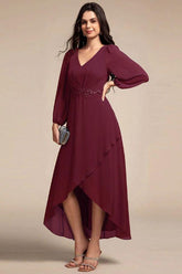 A-Line Midi Chiffon Dress CS0686 - COCOMELODY