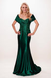 Mermaid Sweep-Brush Train Elastic Silk like Satin Prom Dress CS0717 - COCOMELODY