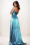 A-Line Halter Sleeveless Outcut Prom Dresses With High Split CS0756 - COCOMELODY