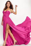 A-Line Sweetheart Ruched Charmeuse Prom Dresses CS0762 - COCOMELODY
