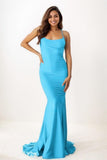 Seductive Trumpet Scoop Neck Knitted Fabric Prom Dresses CS0763 - COCOMELODY