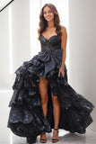 Princess Ball Gown Sweetheart Lace Tiered Skirt Prom Dresses CS0789 - COCOMELODY