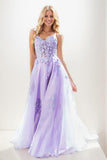 Sweetheart Spaghetti Straps Applique A Line Tulle Prom Dresses CS0943 - COCOMELODY