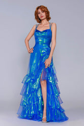 A-Line Maxi Organza Prom Dress CS0959 - COCOMELODY