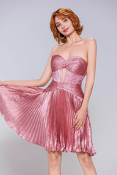 A-Line Mini Metallic Homecoming Dress CS0965 - COCOMELODY